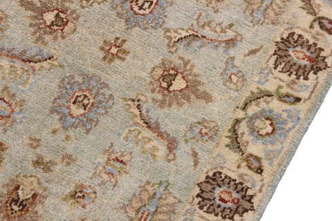 handmade Traditional Kafkaz Lt. Blue Ivory Hand Knotted RECTANGLE 100% WOOL area rug 2x3