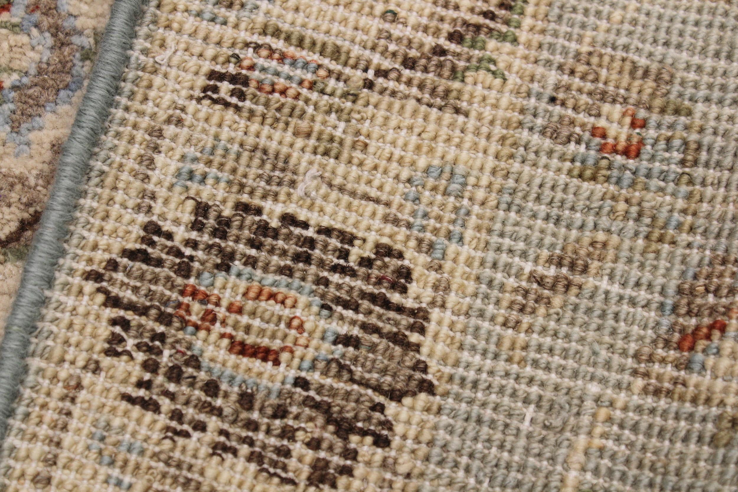 handmade Traditional Kafkaz Lt. Blue Ivory Hand Knotted RECTANGLE 100% WOOL area rug 2x3