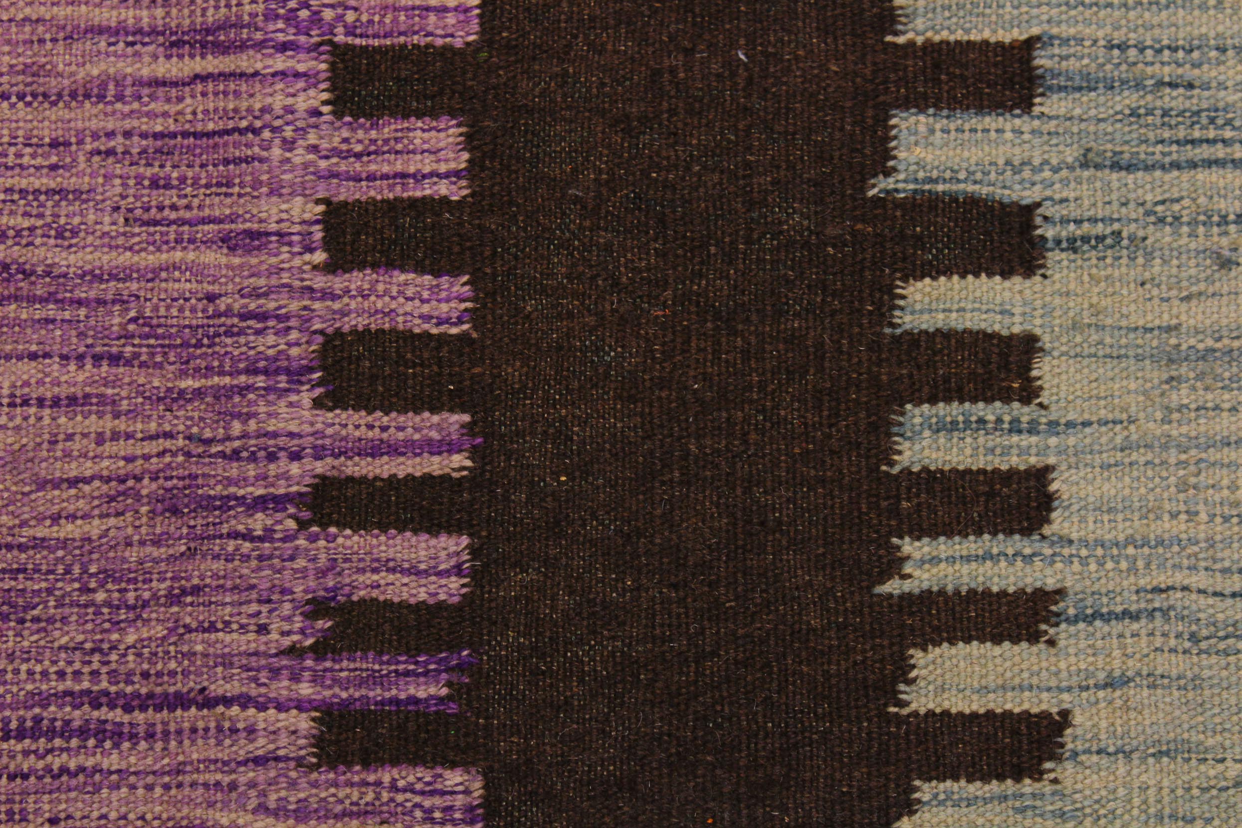 handmade Modern Kilim Teal Brown Hand-Woven RECTANGLE 100% WOOL area rug 9 x 10