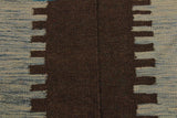 Flat Weave Kilim Antique Navaho Vintage handmade Modern Kilim Teal Brown Hand-Woven Rectangle 100% Wool Area Rug 9x10 