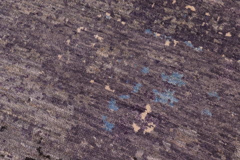 handmade Modern Round Kafkaz Grey Blue Hand Knotted ROUND 100% WOOL area rug 8' x 8'