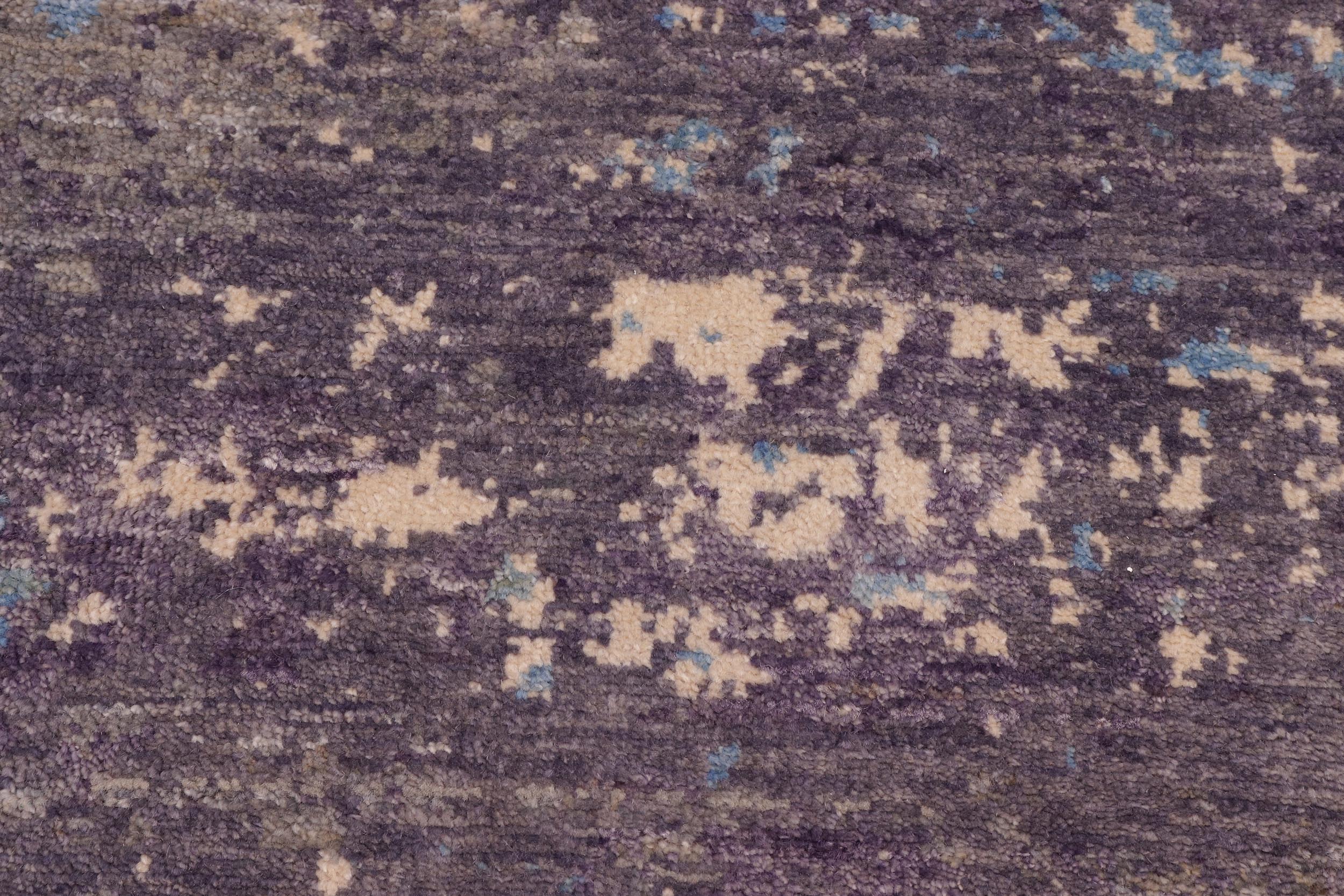 handmade Modern Round Kafkaz Grey Blue Hand Knotted ROUND 100% WOOL area rug 8' x 8'