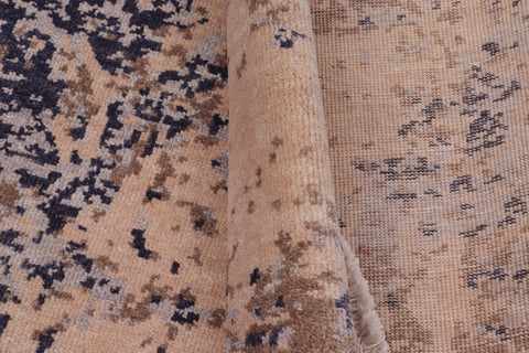 handmade Modern Round Kafkaz Lt. Brown Grey Hand Knotted ROUND 100% WOOL area rug 8' x 8'