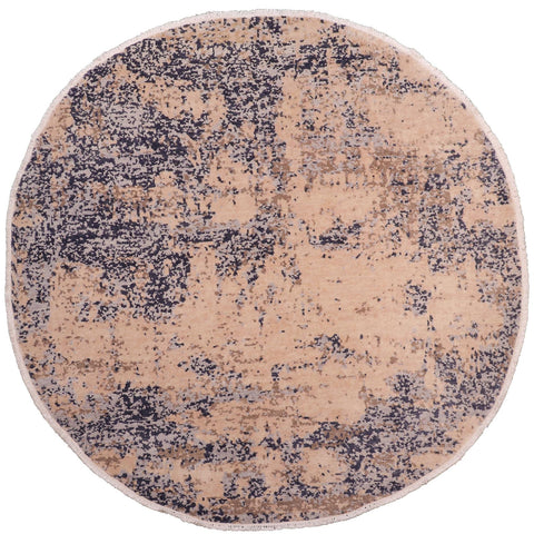 handmade Modern Round Kafkaz Lt. Brown Grey Hand Knotted ROUND 100% WOOL area rug 8' x 8'