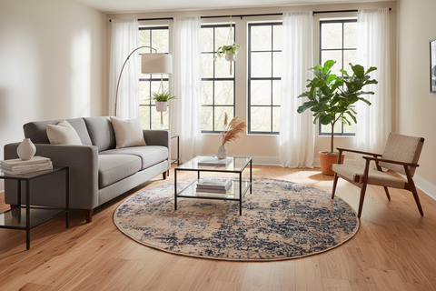 handmade Modern Round Kafkaz Lt. Brown Grey Hand Knotted ROUND 100% WOOL area rug 8' x 8'