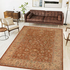 handmade Traditional Kafkaz Brown Tan Hand Knotted RECTANGLE 100% WOOL area rug 10X13