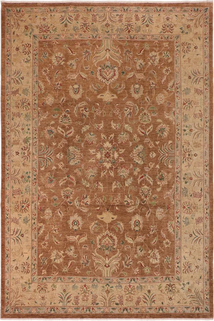 handmade Traditional Kafkaz Brown Tan Hand Knotted RECTANGLE 100% WOOL area rug 10X13
