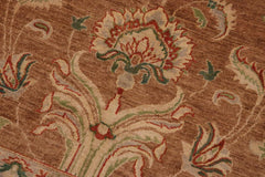 handmade Traditional Kafkaz Brown Tan Hand Knotted RECTANGLE 100% WOOL area rug 10X13