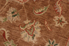 handmade Traditional Kafkaz Brown Tan Hand Knotted RECTANGLE 100% WOOL area rug 10X13