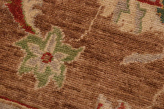 handmade Traditional Kafkaz Brown Tan Hand Knotted RECTANGLE 100% WOOL area rug 10X13