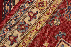 handmade Geometric Kazak Red Ivory Hand Knotted RUNNER 100% WOOL area rug 2x10