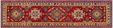 handmade Geometric Kazak Red Ivory Hand Knotted RUNNER 100% WOOL area rug 2x10