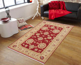 handmade Traditional Kafkaz Red Ivory Hand Knotted RECTANGLE 100% WOOL area rug 3 x 5