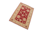 handmade Traditional Kafkaz Red Ivory Hand Knotted RECTANGLE 100% WOOL area rug 3 x 5