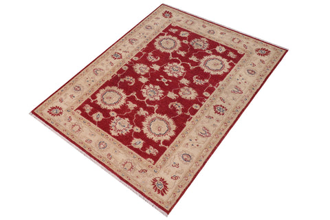handmade Traditional Kafkaz Red Ivory Hand Knotted RECTANGLE 100% WOOL area rug 3x5