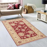 handmade Traditional Kafkaz Red Ivory Hand Knotted RECTANGLE 100% WOOL area rug 3 x 5