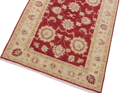 handmade Traditional Kafkaz Red Ivory Hand Knotted RECTANGLE 100% WOOL area rug 3x5