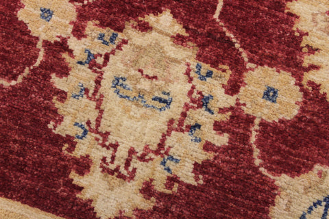 handmade Traditional Kafkaz Red Ivory Hand Knotted RECTANGLE 100% WOOL area rug 3x5