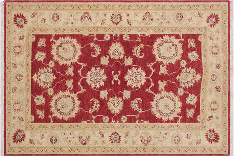 handmade Traditional Kafkaz Red Ivory Hand Knotted RECTANGLE 100% WOOL area rug 3x5