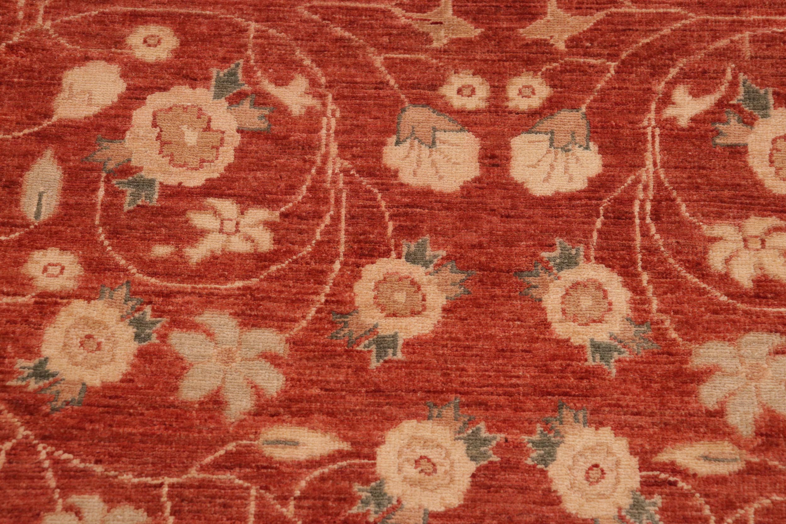 handmade Modern Kafkaz Red Tan Hand Knotted RECTANGLE 100% WOOL area rug 10' x 13'