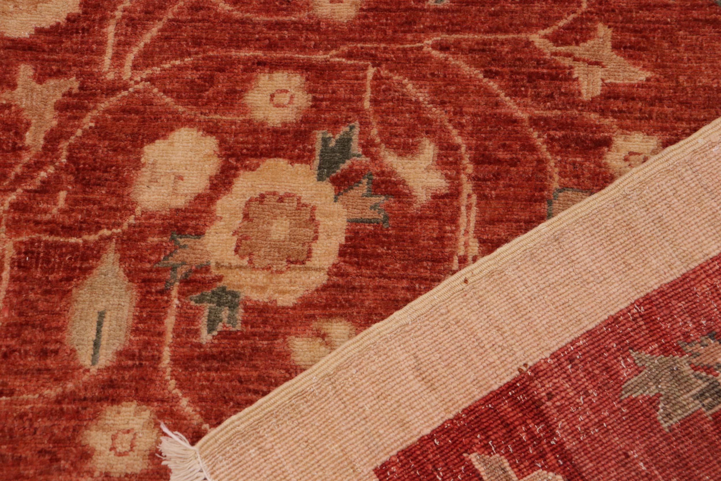handmade Modern Kafkaz Red Tan Hand Knotted RECTANGLE 100% WOOL area rug 10' x 13'