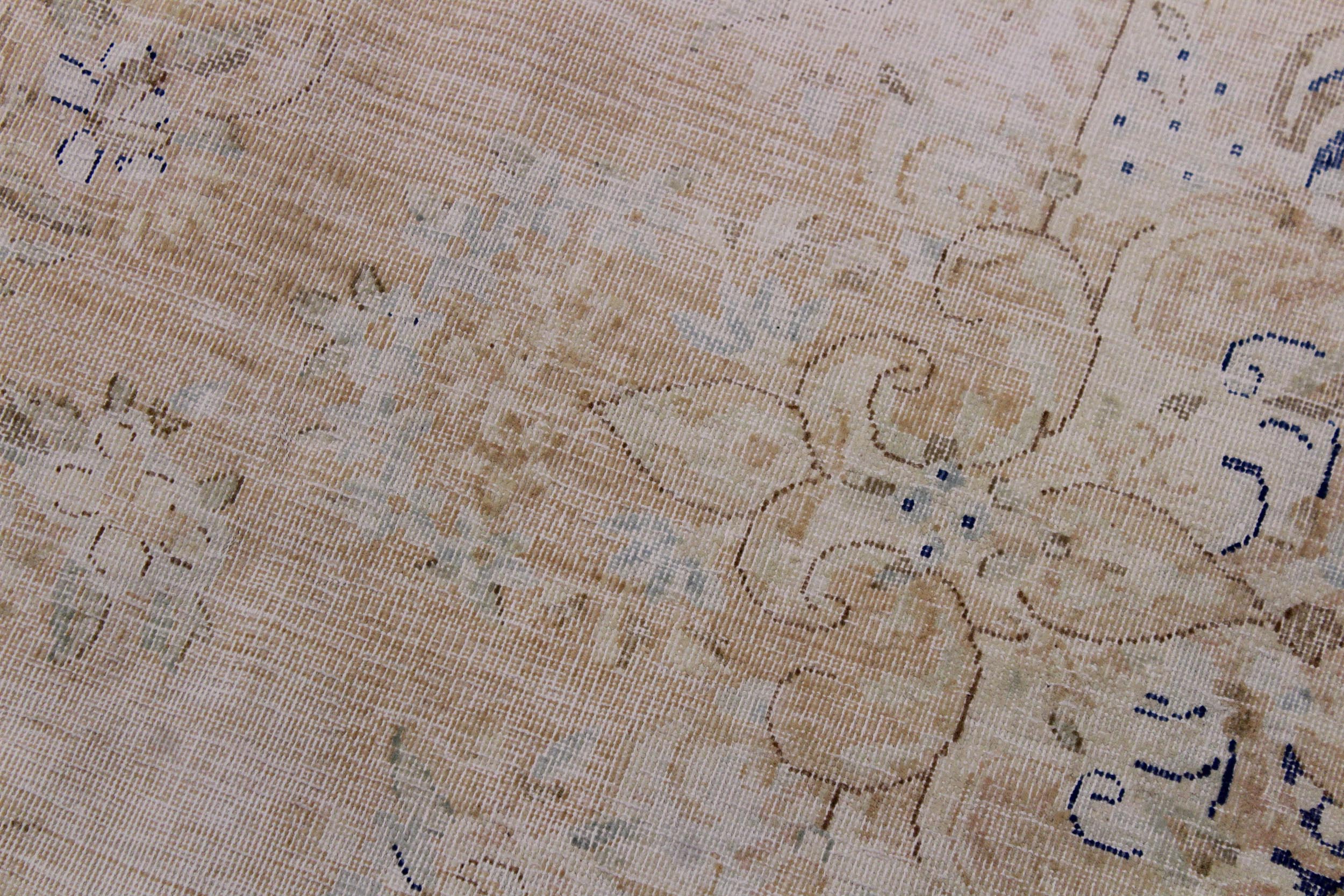 handmade Vintage Vintage Brown Blue Hand Knotted RECTANGLE 100% WOOL area rug 10' x 13'