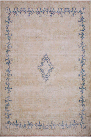 Vintage Distressed Persian Strong Brown/Blue Wool Rug - 10'1''X12'9''