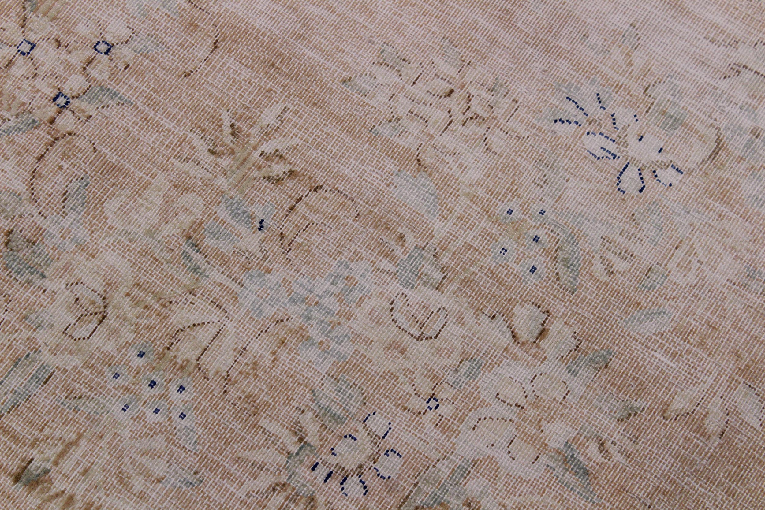 handmade Vintage Vintage Brown Blue Hand Knotted RECTANGLE 100% WOOL area rug 10' x 13'