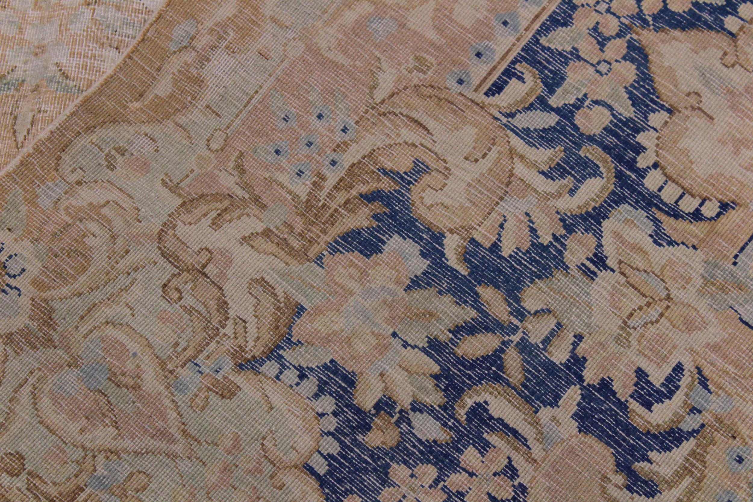 handmade Vintage Vintage Brown Blue Hand Knotted RECTANGLE 100% WOOL area rug 10' x 13'