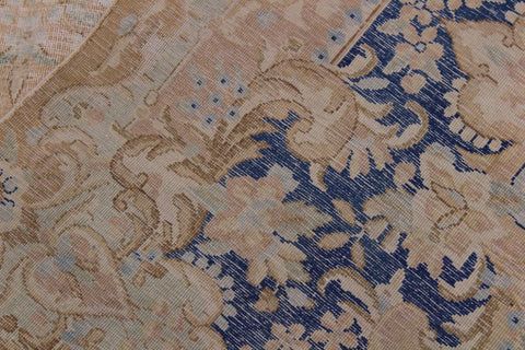 handmade Vintage Vintage Brown Blue Hand Knotted RECTANGLE 100% WOOL area rug 10' x 13'