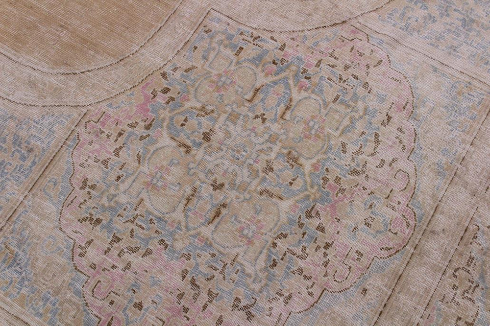 handmade Vintage Vintage Brown Blue Hand Knotted RECTANGLE 100% WOOL area rug 10x13