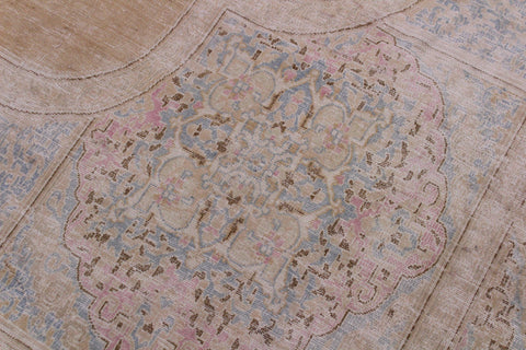 handmade Vintage Vintage Brown Blue Hand Knotted RECTANGLE 100% WOOL area rug 10' x 13'