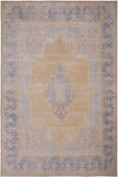 Vintage Distressed Persian Stull Brown/Blue Wool Rug - 9'8'' x 12'11''