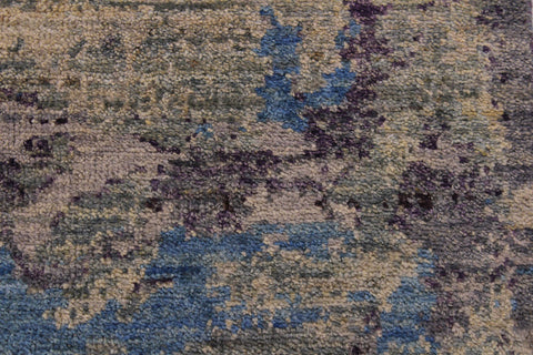 handmade Modern Kafkaz Green Blue Hand Knotted RUNNER 100% WOOL area rug 2' x 6'