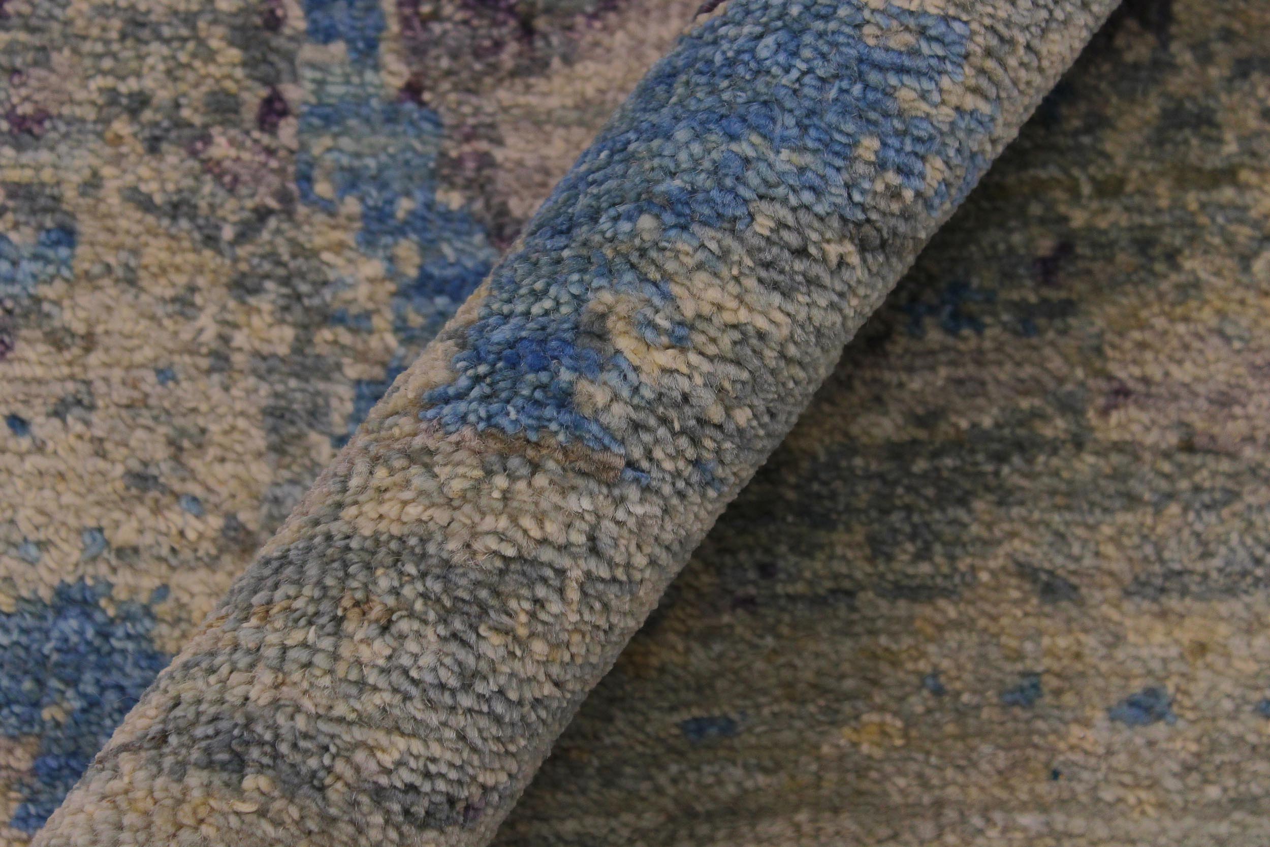 handmade Modern Kafkaz Green Blue Hand Knotted RUNNER 100% WOOL area rug 2' x 6'