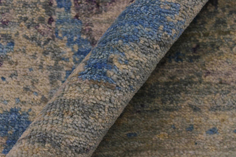 handmade Modern Kafkaz Green Blue Hand Knotted RUNNER 100% WOOL area rug 2' x 6'