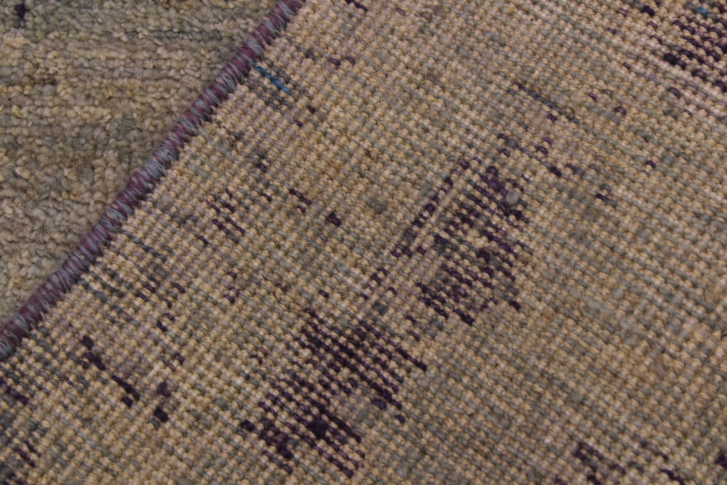 handmade Modern Kafkaz Green Blue Hand Knotted RUNNER 100% WOOL area rug 2' x 6'
