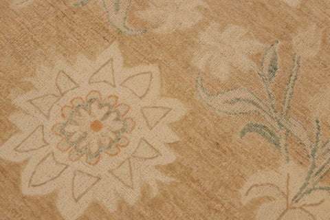 handmade Modern Kafkaz Brown Green Hand Knotted RECTANGLE 100% WOOL area rug 10' x 14'