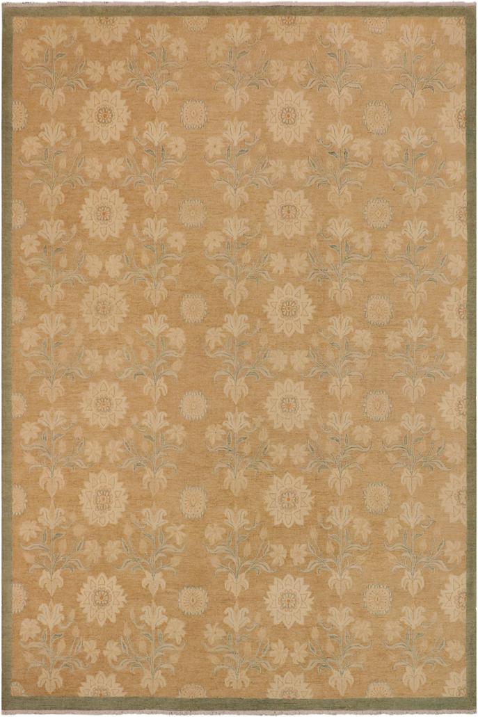 handmade Transitional Kafkaz Brown Green Hand Knotted RECTANGLE 100% WOOL area rug 10X14