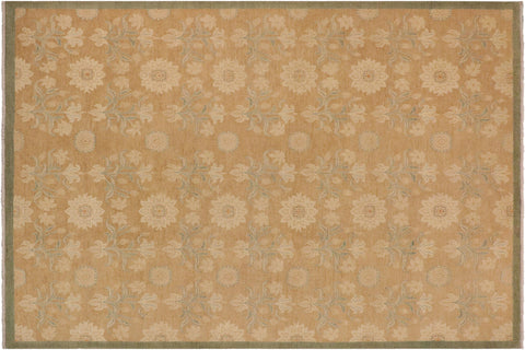 handmade Modern Kafkaz Brown Green Hand Knotted RECTANGLE 100% WOOL area rug 10' x 14'