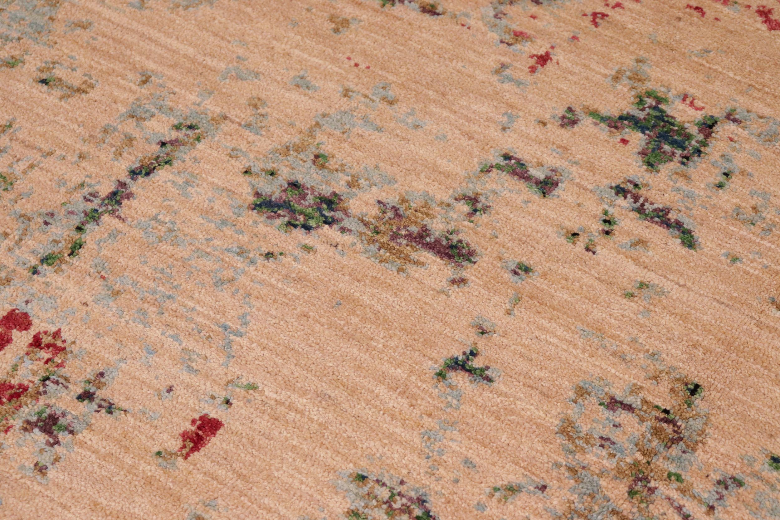 handmade Modern Kafkaz Beige Green Hand Knotted RECTANGLE 100% WOOL area rug 8' x 10'