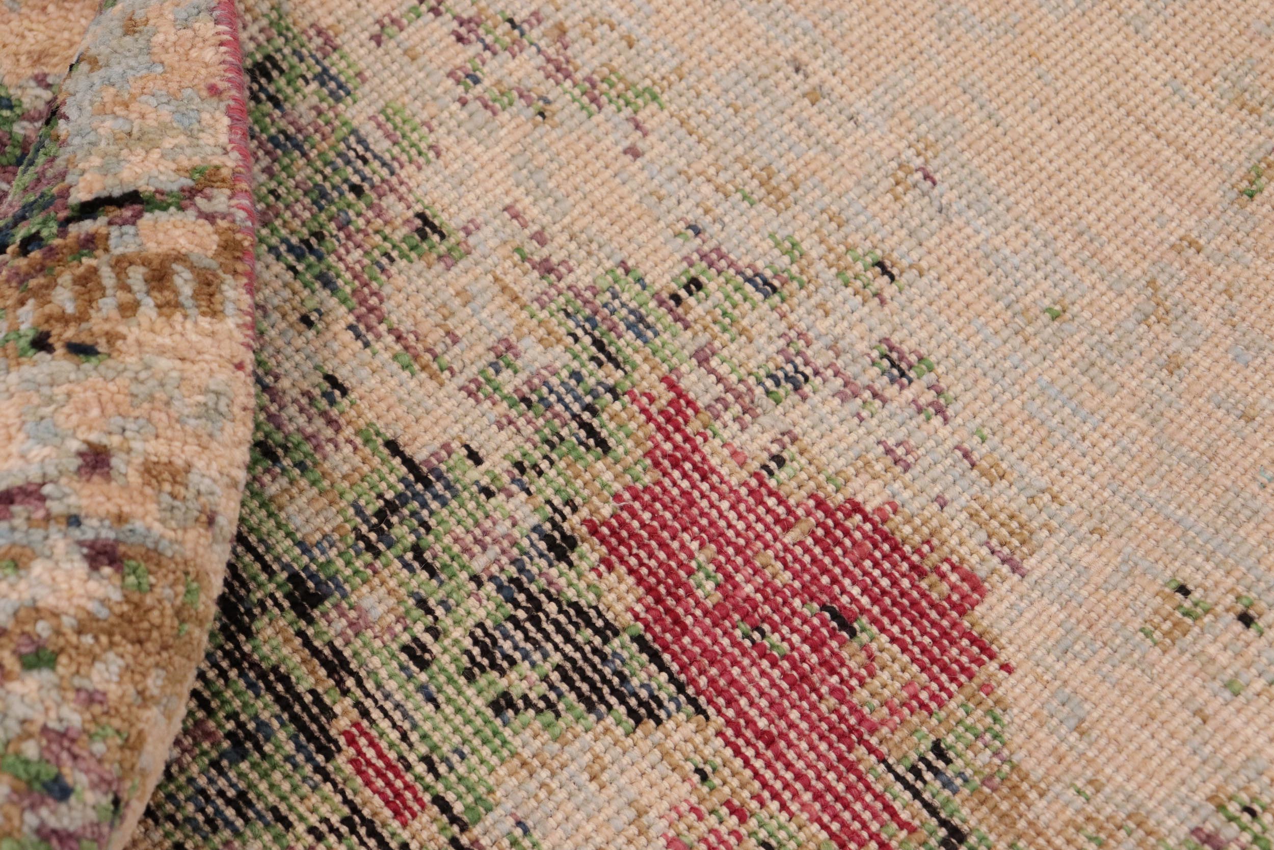 handmade Modern Kafkaz Beige Green Hand Knotted RECTANGLE 100% WOOL area rug 8' x 10'