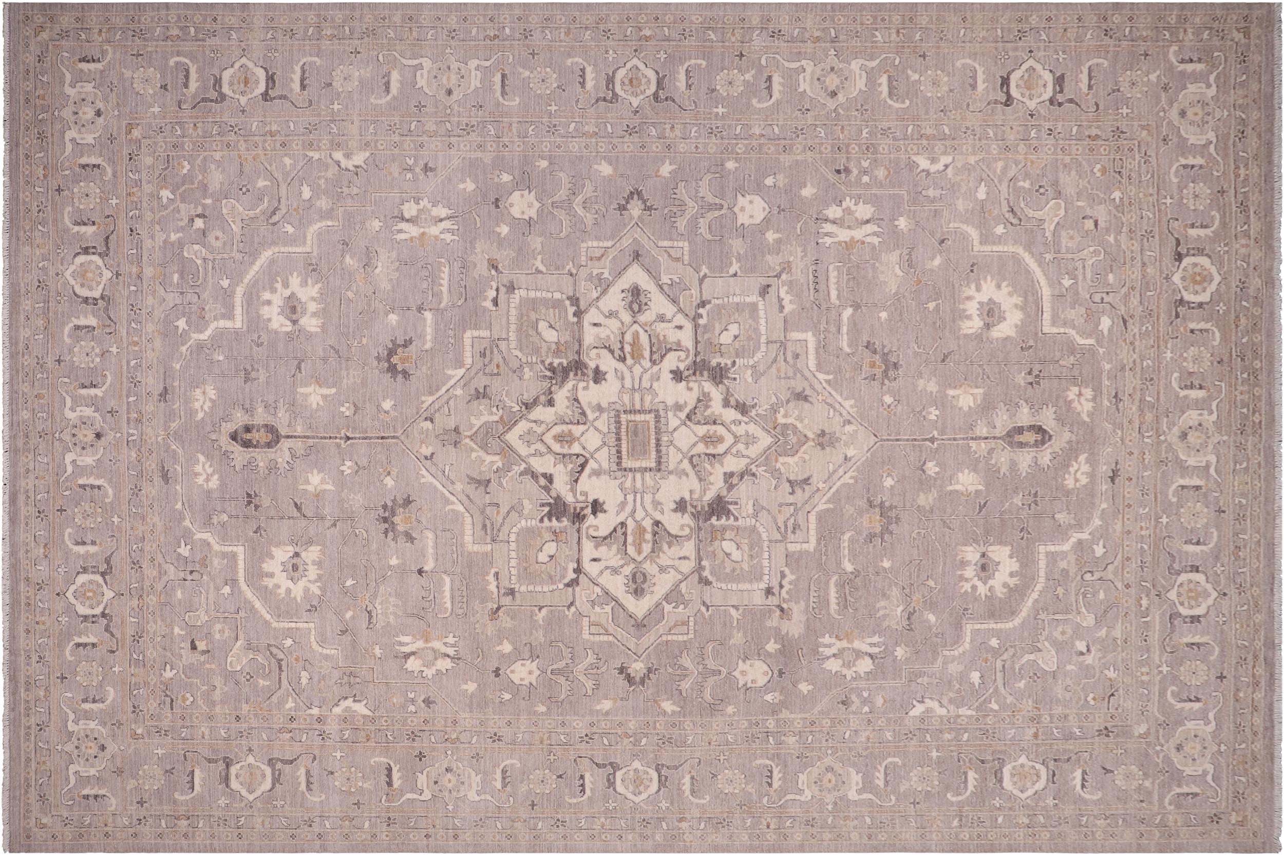handmade Traditional Kafkaz Grey Ivory Hand Knotted RECTANGLE 100% WOOL area rug 10' x 14'