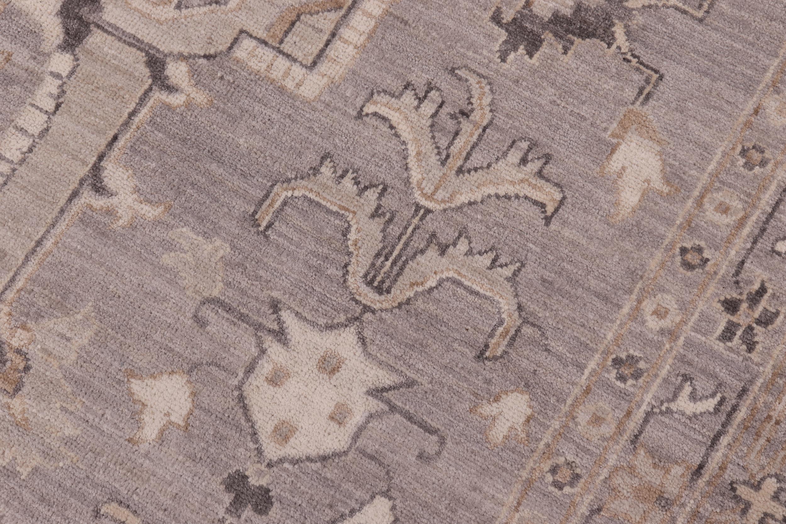 handmade Traditional Kafkaz Grey Ivory Hand Knotted RECTANGLE 100% WOOL area rug 10' x 14'