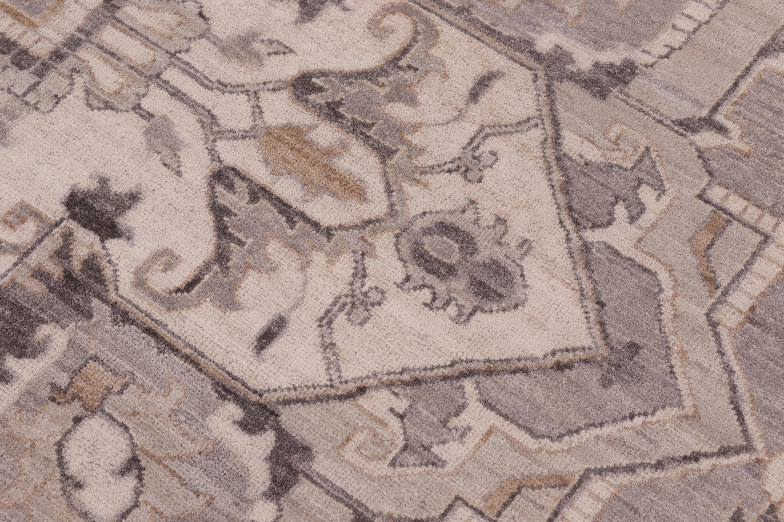 handmade Traditional Kafkaz Grey Ivory Hand Knotted RECTANGLE 100% WOOL area rug 10' x 14'