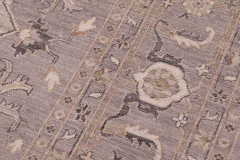 handmade Traditional Kafkaz Grey Ivory Hand Knotted RECTANGLE 100% WOOL area rug 10' x 14'