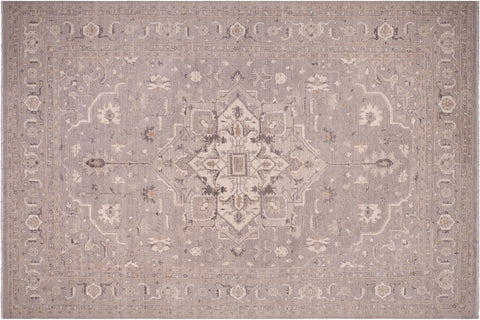 handmade Traditional Kafkaz Grey Ivory Hand Knotted RECTANGLE 100% WOOL area rug 10' x 14'