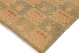 handmade Transitional Kafkaz Blue Beige Hand Knotted RECTANGLE 100% WOOL area rug 10 x 13