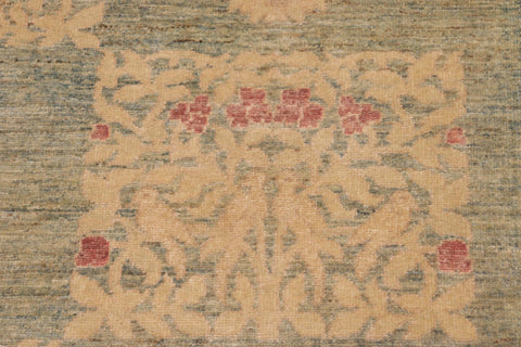 handmade Modern Kafkaz Blue Beige Hand Knotted RECTANGLE 100% WOOL area rug 10' x 13'