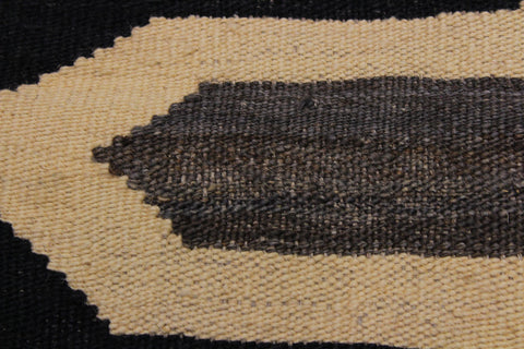 handmade Modern Kilim Ivory Blue Hand-Woven RECTANGLE 100% WOOL area rug 6x8
